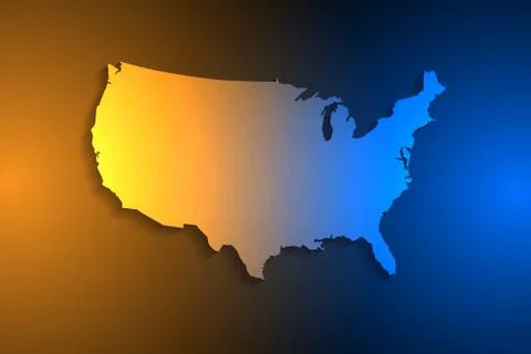 United States map on network connection, blue USA map, vector Illustrazione stock