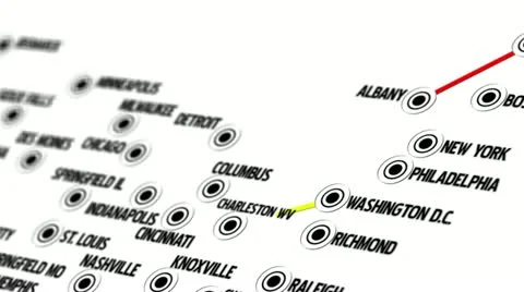 United States Map Network Design Macro Video stock 21428508