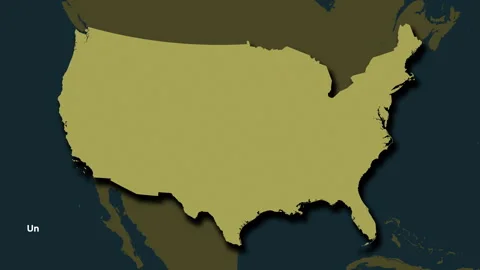 United States map - solid. Shadow. Pattern. Labels Stock Footage 323000824