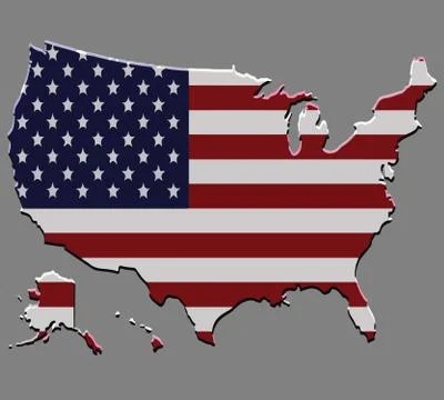 United States map vector with the american flag Stock Illustration