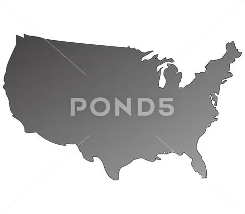 United States map on white background Stock Illustration