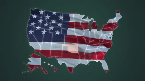 United States motion graphics map Oklahoma state Vidéo 148748507