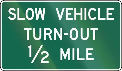 United States MUTCD guide road sign - Slow vehicle turn-out Stock Illustration