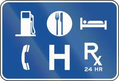 United States MUTCD guide road sign - Services Stock Illustration