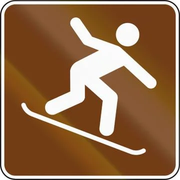 United States MUTCD guide road sign - Snowboarding Stock Illustration