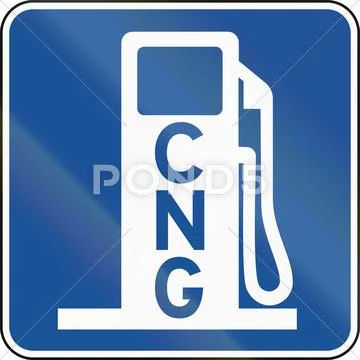 United States MUTCD road road sign - Gas station with CNG Stock Illustration