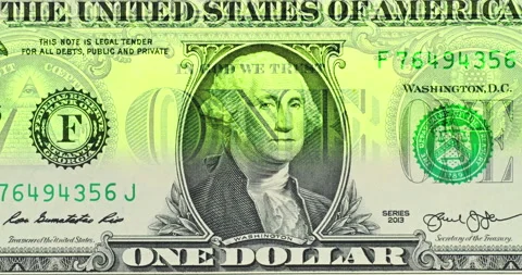United States One Dollar Note with Scanning Effect. Video stock 346462700