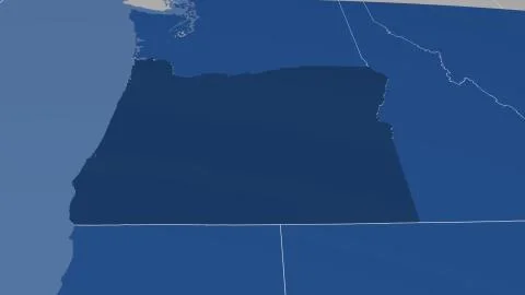 United States - Oregon extruded on solid map Stock Illustration