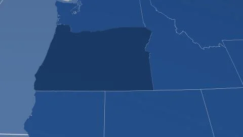 United States - Oregon outlined on solid map Stock Illustration