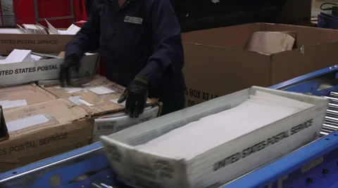 United States Post Office, processing the mail Stock Footage 46095596