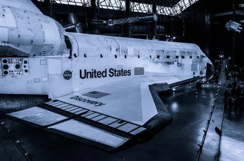 The united states space shuttle discovery, at the smithsonian air and space m Stock Photos