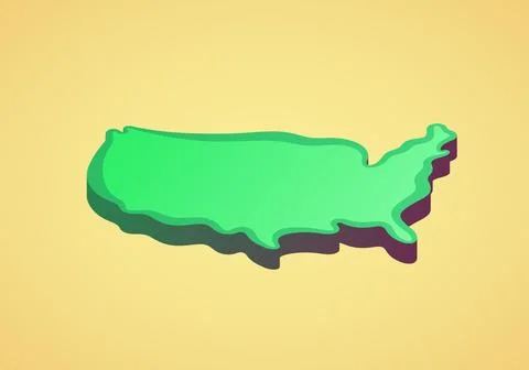 United States - stylized 3D map Stock Illustration