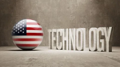 United States. Technology Concept. 스톡 일러스트