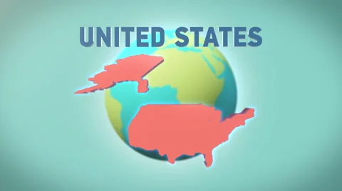 United States with title flat 스톡 동영상 51442644