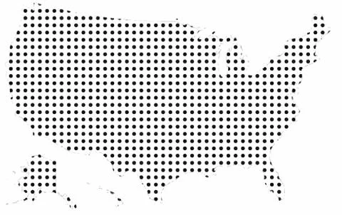 United States vector with polka dots Stock Illustration