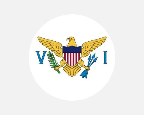 United States Virgin Islands Round Flag. USVI US USA Circular Circle Banner Flag Stock Illustration