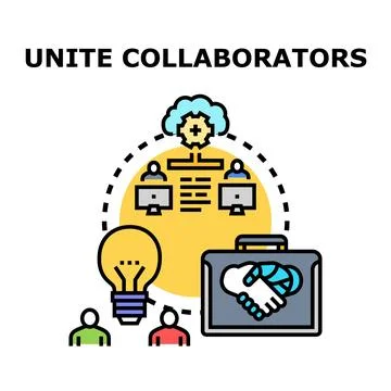 Uniting collaborators for project teamwork and innovative ideas Stock Illustration