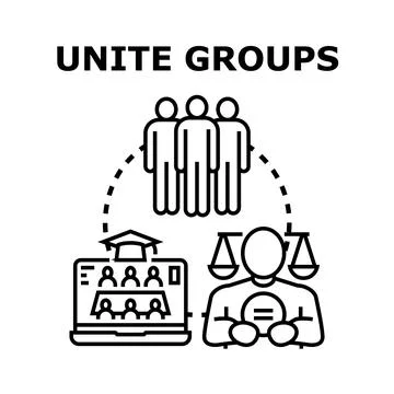 Uniting diverse groups for community education and legal equity Stock Illustration