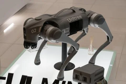 Unitree Go2 Air bionic robot dog. Minsk, Belarus - March 16, 2025 Stock Photos