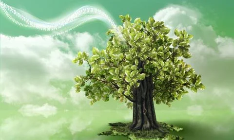 Units  waving into nature Illustrazione stock