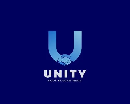Unity Abstract Vector Sign, Symbol or Logo Template. Handshake Incorporated in イラスト素材