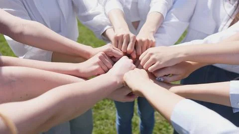 Unity in Action Joining Hands Together in Meaningful and Collaborative Foto stock