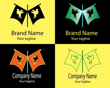 Unity and freedom flag logo design Stock Illustration