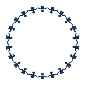 Unity and Harmony Symbol with People Holding Hands in a Circle Design Stock Illustration