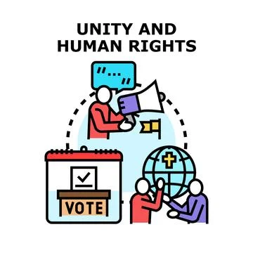 Unity and human rights protecting global citizen liberties Stock Illustration