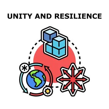 Unity and resilience concept with global connection Stock Illustration