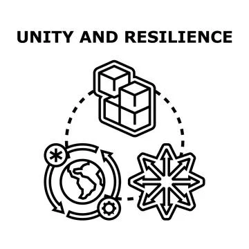 Unity and resilience concept with global connection Stock Illustration