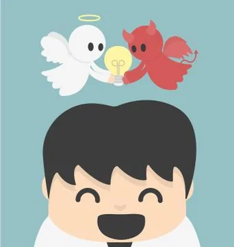 Unity- angel and devi l .Vector Stock Illustration