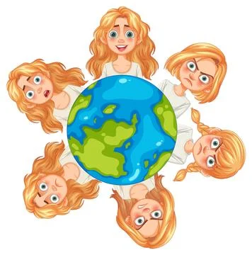 Unity Around the World Stock Illustration