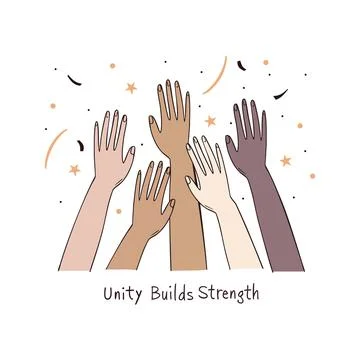Unity Builds Strength Celebrating Diversity and Black History Stock Illustration
