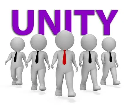 Unity Businessmen Means Team Work And Businessman 3d Rendering Stock Illustration