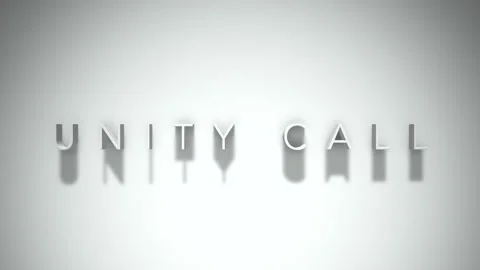 Unity call 3D title animation with shadows on a white background Stock Footage 297668501