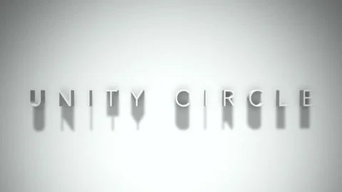 Unity circle 3D title animation white text on a white background Stock Footage 299370383