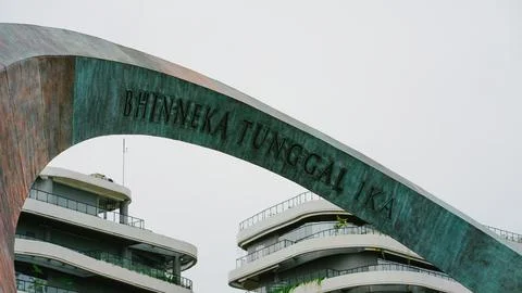 Unity in Diversity Arch Monument in New Capital City Stock Photos