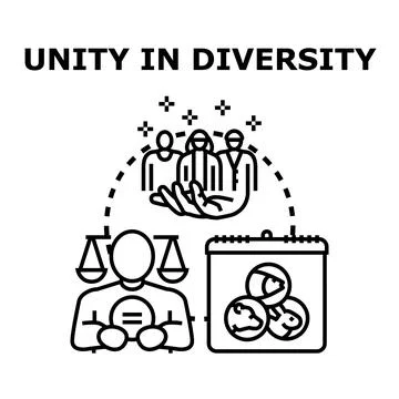 Unity in diversity concept representing equality and justice Stock Illustration