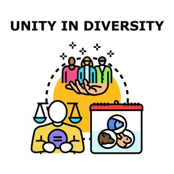 Unity in diversity concept representing equality and justice Stock Illustration