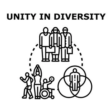 Unity in diversity concept with various people Stock Illustration
