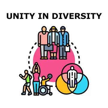 Unity in diversity concept with various people Stock Illustration
