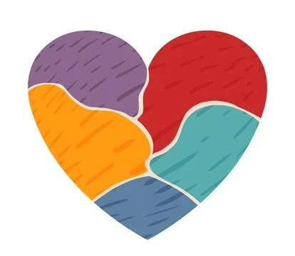 Unity in Diversity Heart. Colorful Vector Illustration of Inclusion and Harmony Stock Illustration