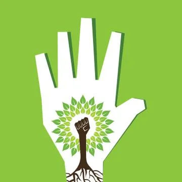 Unity hand make tree inside the tree- vector illustration イラスト素材