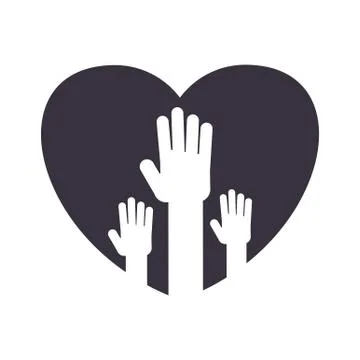 Unity handpalm heart logo Illustrazione stock