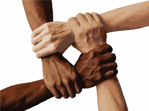 Unity hands. black lives matter. all lives matter Stock Photos
