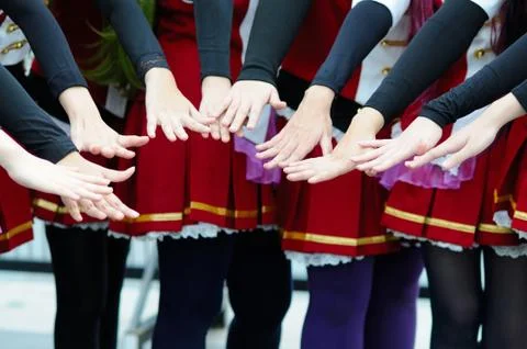 Unity Hands by a Dance Group Stock Photos