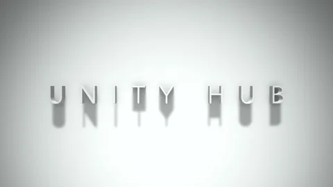 Unity hub 3D title animation with shadows on a white background Stock Footage 297268290
