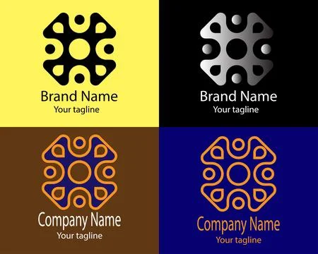 Unity Hub Commercial Logo Design Stock Illustration