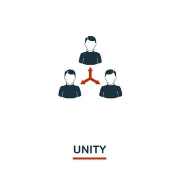 Unity icon. Premium style design from teamwork icon collection. UI and UX. Pixel 库存插图